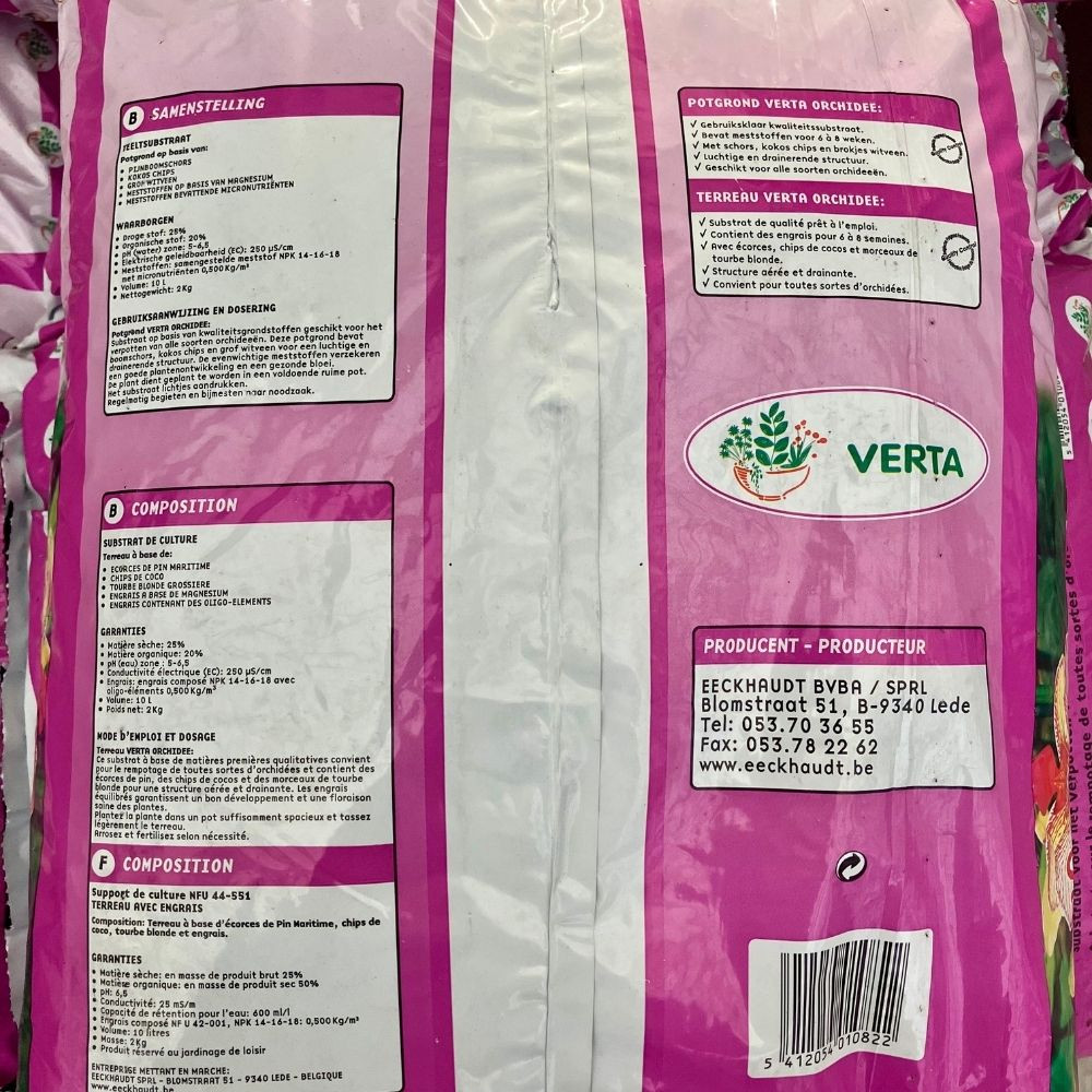Terreau Orchidée Terre D'Auguste 6L | Substrat Premium Rempotage | Sac Refermable