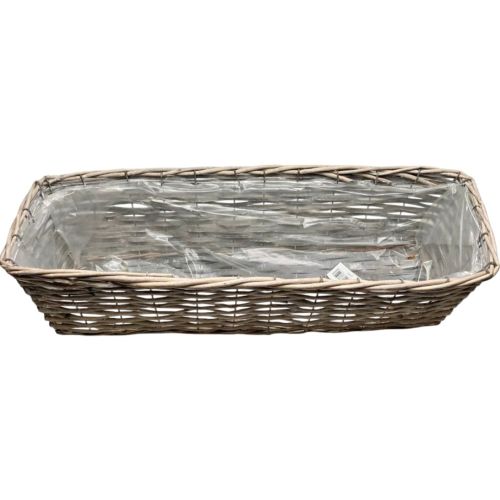 Jardinière Panier en Osier Gris de 50X18X16cm