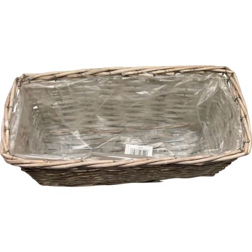 Jardinière Panier en Osier Gris de 40X18X16cm