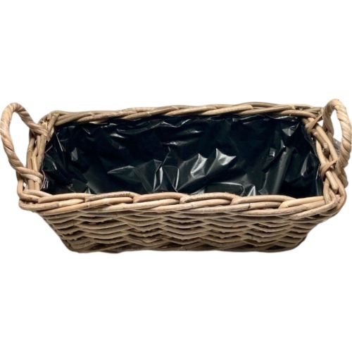 Jardinière Basket en Osier 20X50X15 avec Anses