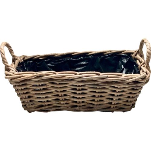 Jardinière Basket en Osier 20X50X15 avec Anses