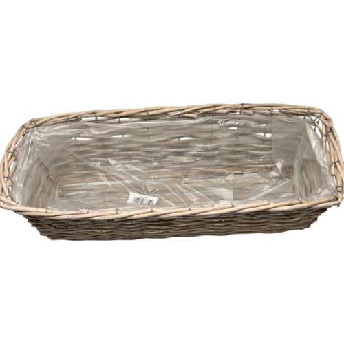Jardinière Panier en Osier Gris de 60X18X16cm