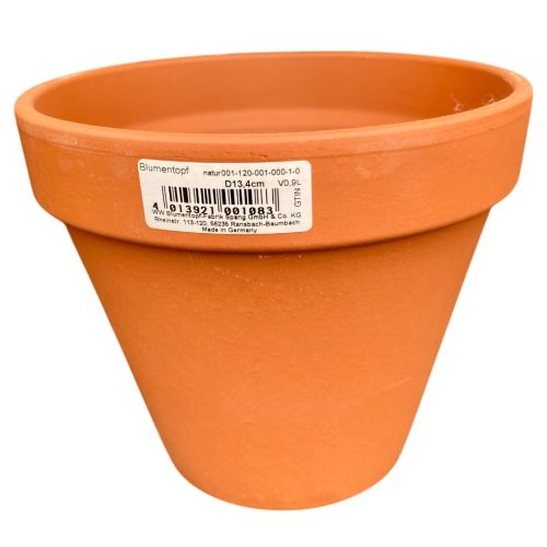 Pot en Terre Cuite TERRACOTTA D13 x 12H – 13.4 cm, 0.9 L
