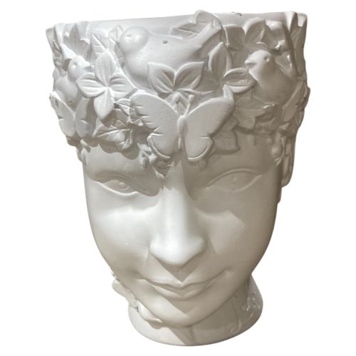 Pot LADY NATURE L14 x 12 x 14,5H Blanc