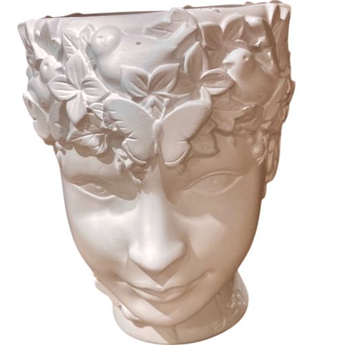 Pot LADY NATURE L14 x 12 x 14,5H Blanc